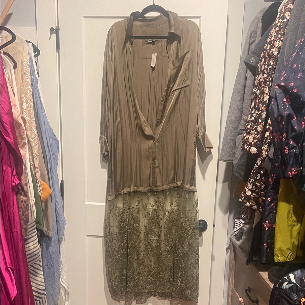 Anthropologie Olive Green Dress